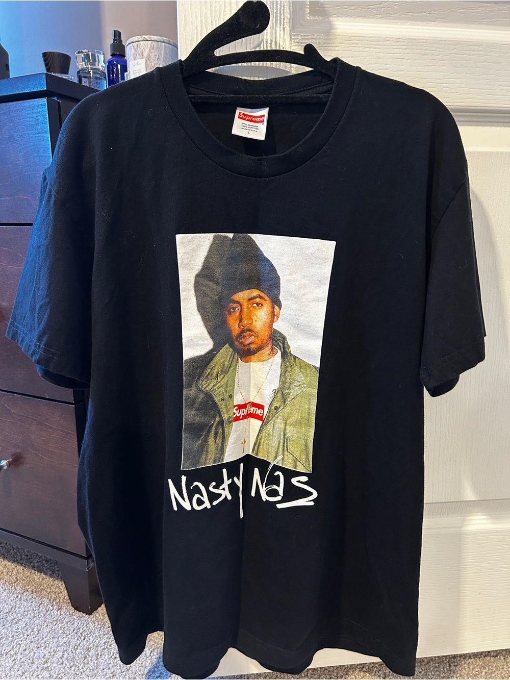 Supreme Black Nasty Nas Portrait Graphic Tee